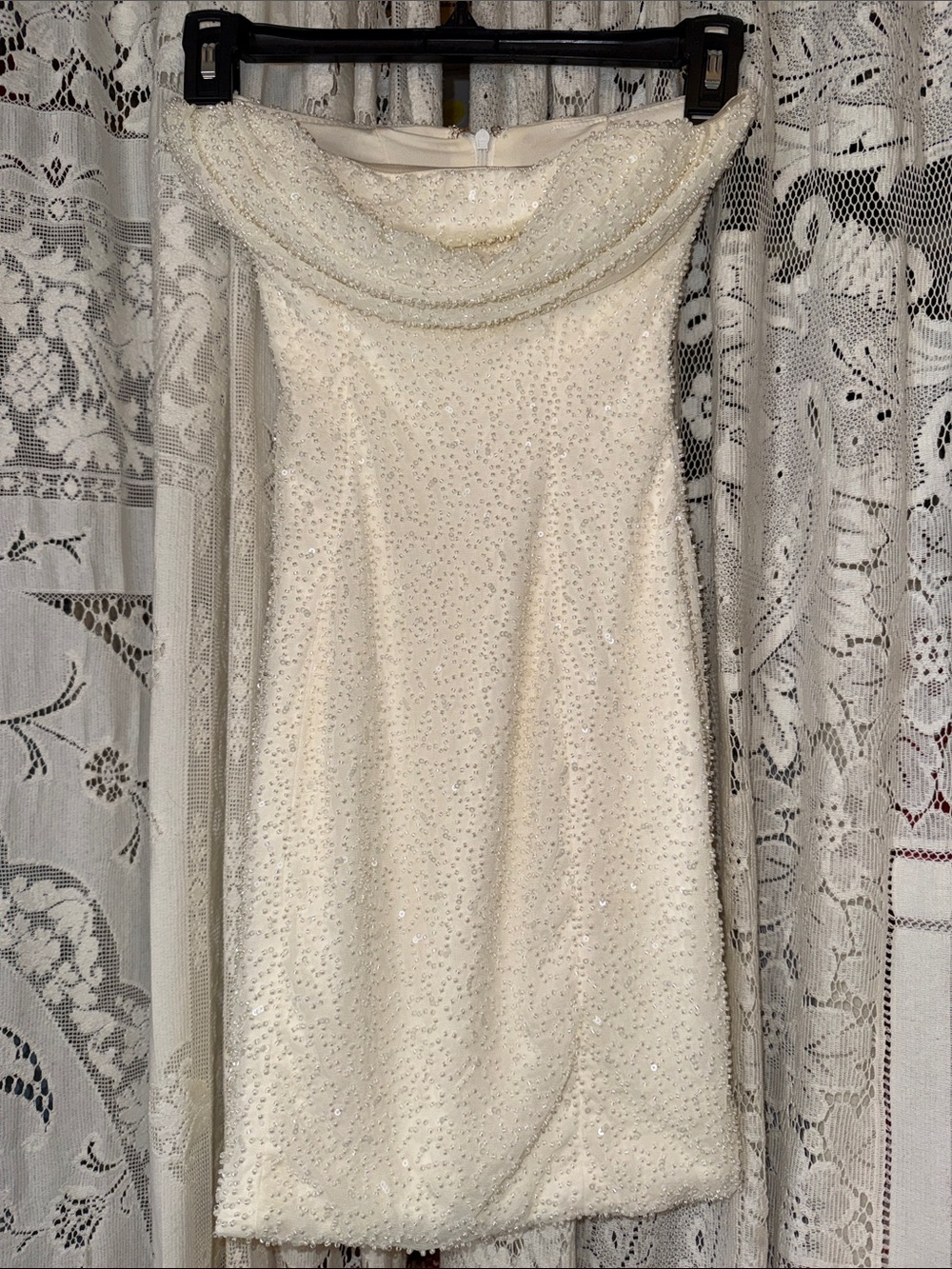Oh‎ Polly Basel Ivory Beaded Mini Dress